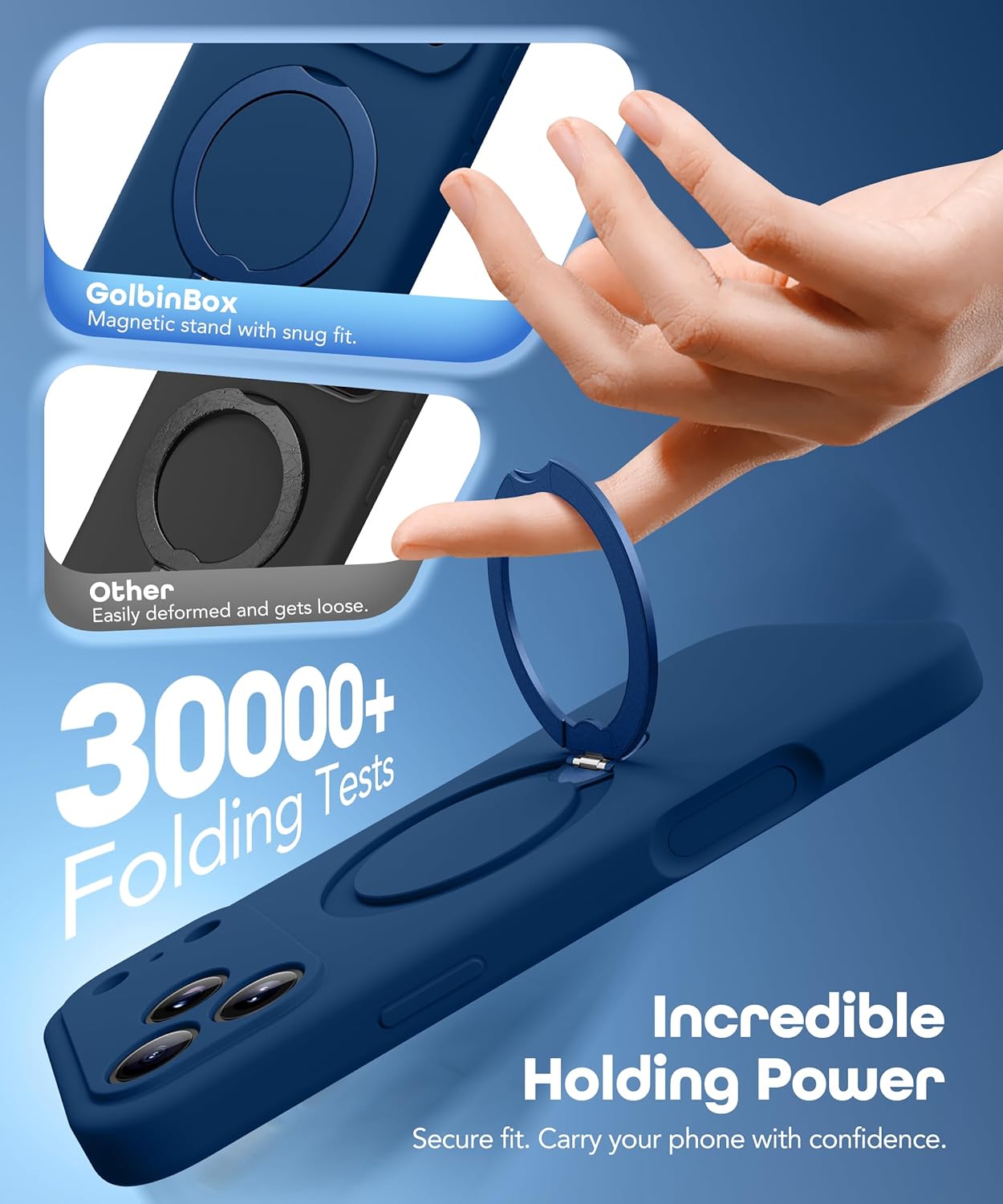 Thumbnail 4 de GolbinBox for iPhone 17 Pro 6.3-inch Case with 360° Magnetic Spin Stand (MagSafe Compatible) — Ice Blue