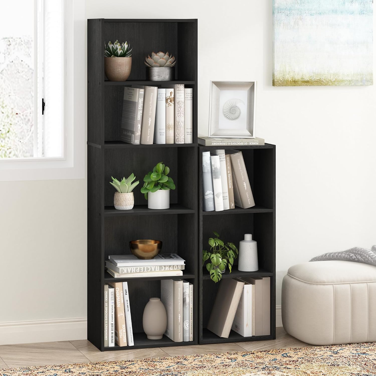 Detalle 2 de Furinno LUDER 5-Cube Bookshelf 9.4x15.8x52
