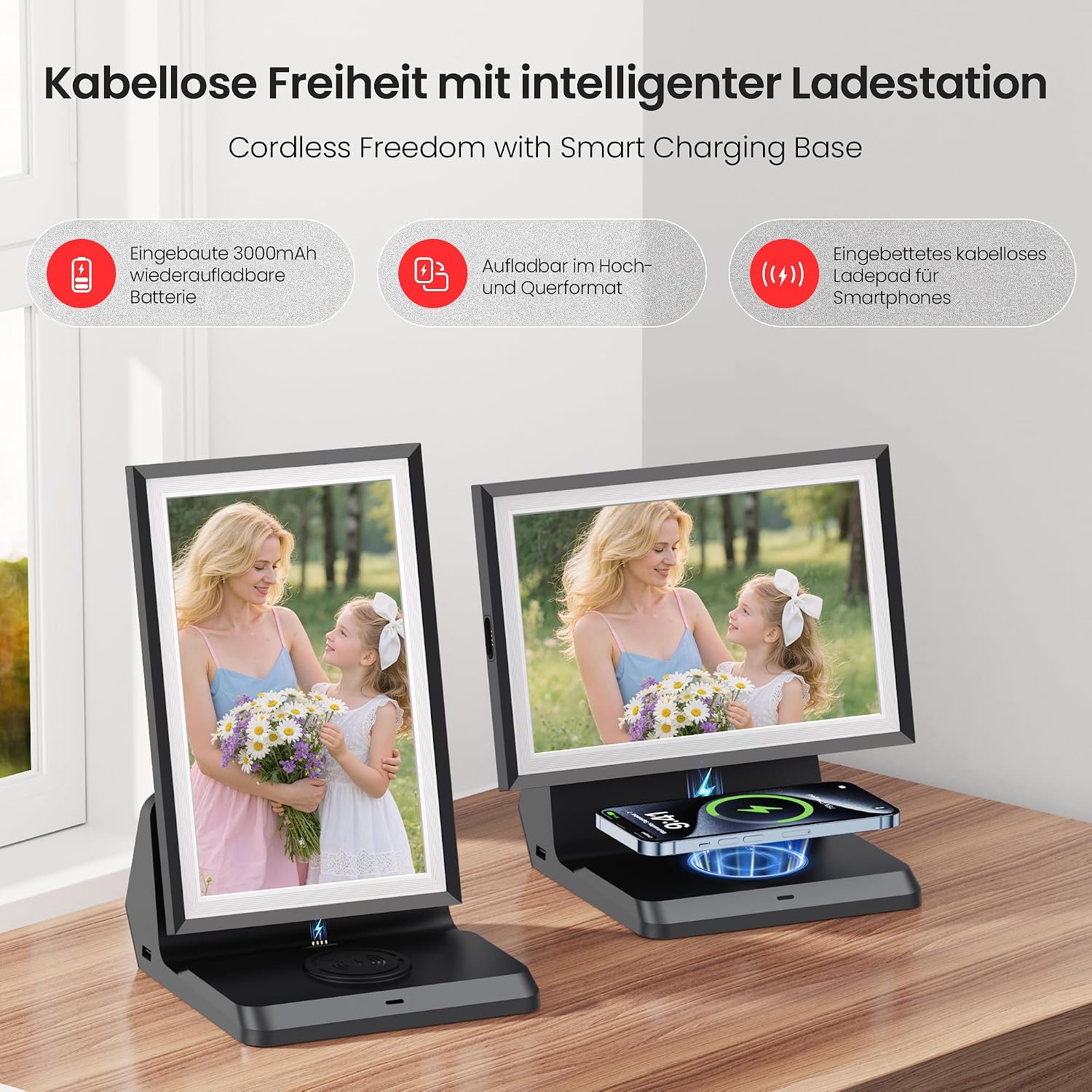 Detalle 2 de Frameo 64 GB – 15,6 Zoll Digitaler Bilderrahmen mit WLAN, Touchscreen und Frameo-App