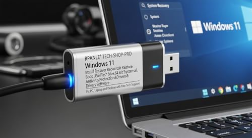 Detalle de Tech-Shop-pro USB Recovery & Windows 11 Pro Install Drive with Key Included