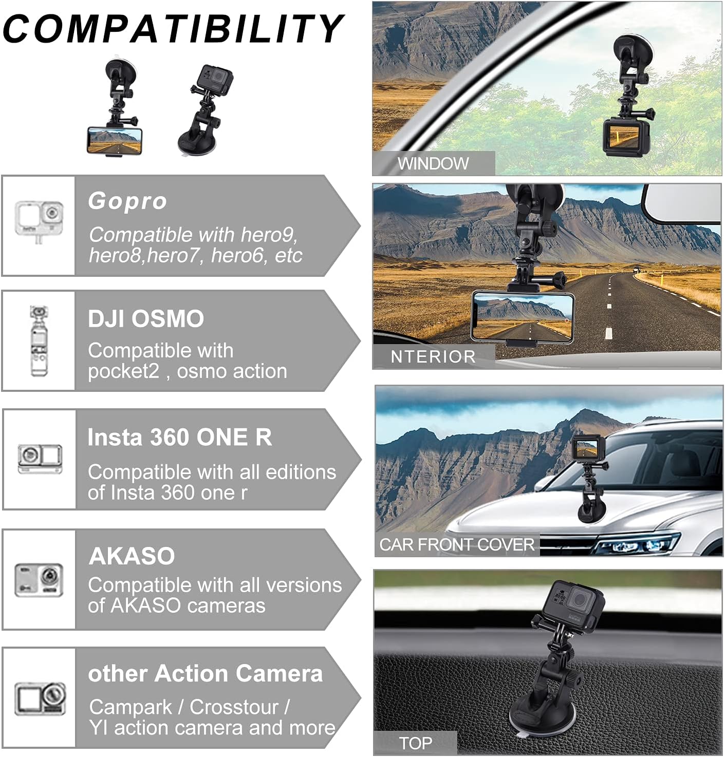 Detalle de PULUZ Camera Suction Cup Mount for GoPro 13