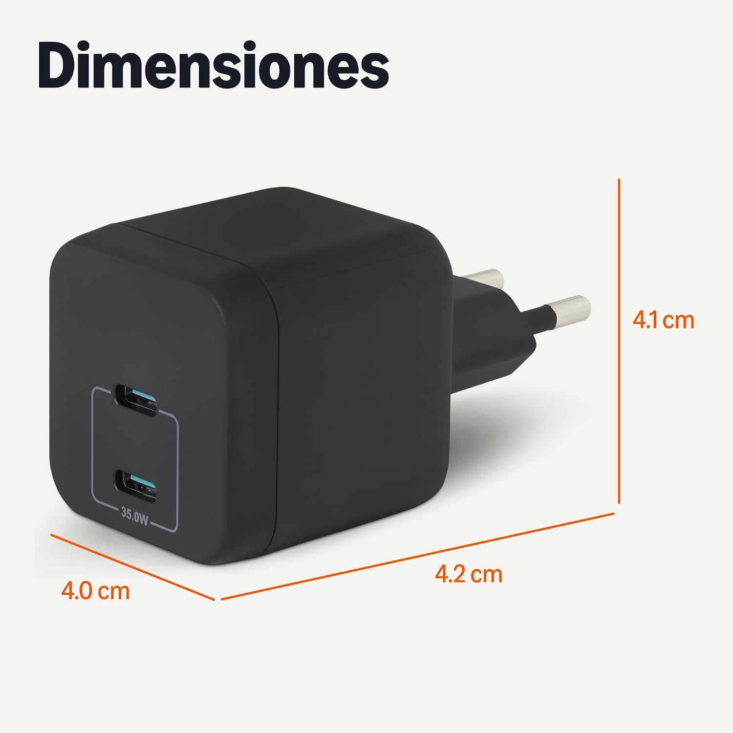 Thumbnail 4 de Amazon Basics Cargador USB-C Nano GaN 35W