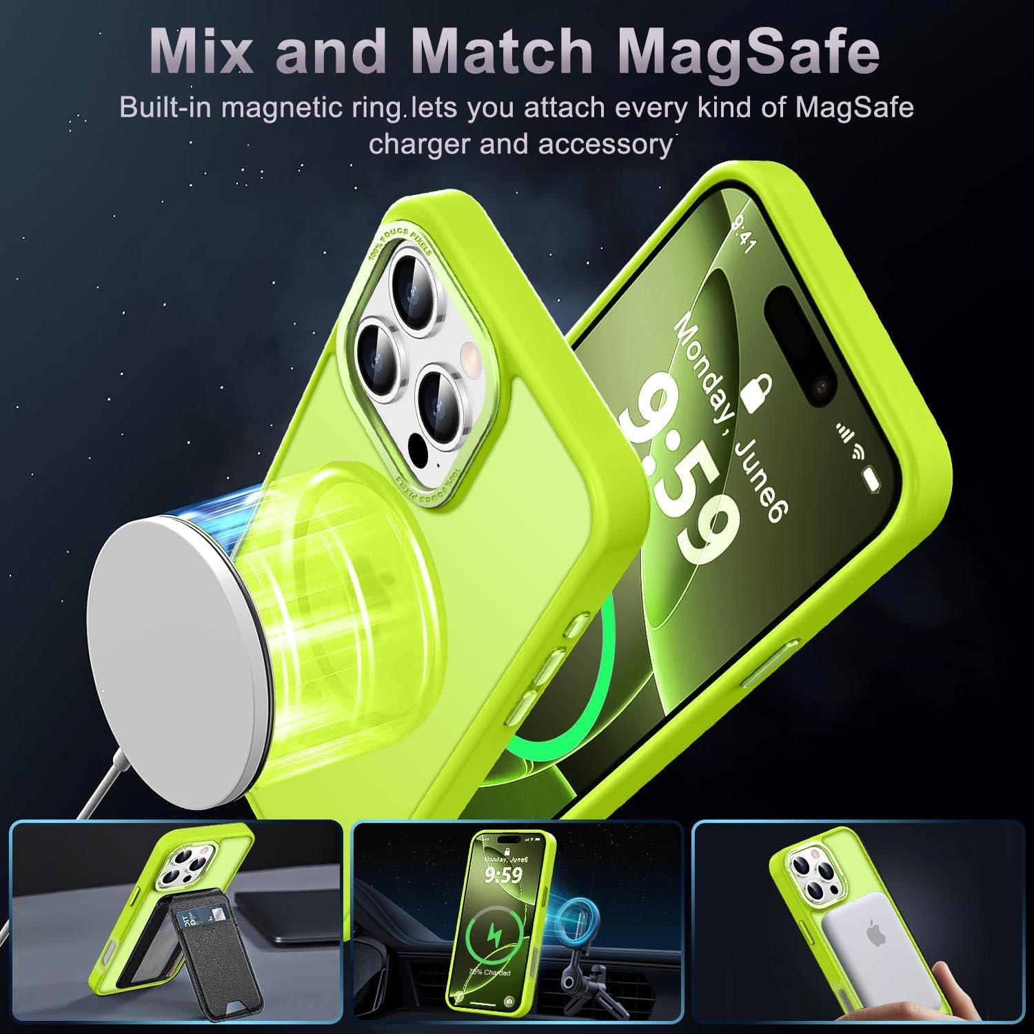 Detalle de Newfuture iPhone 16 Pro Max Case with MagSafe and 13 ft Drop Protection
