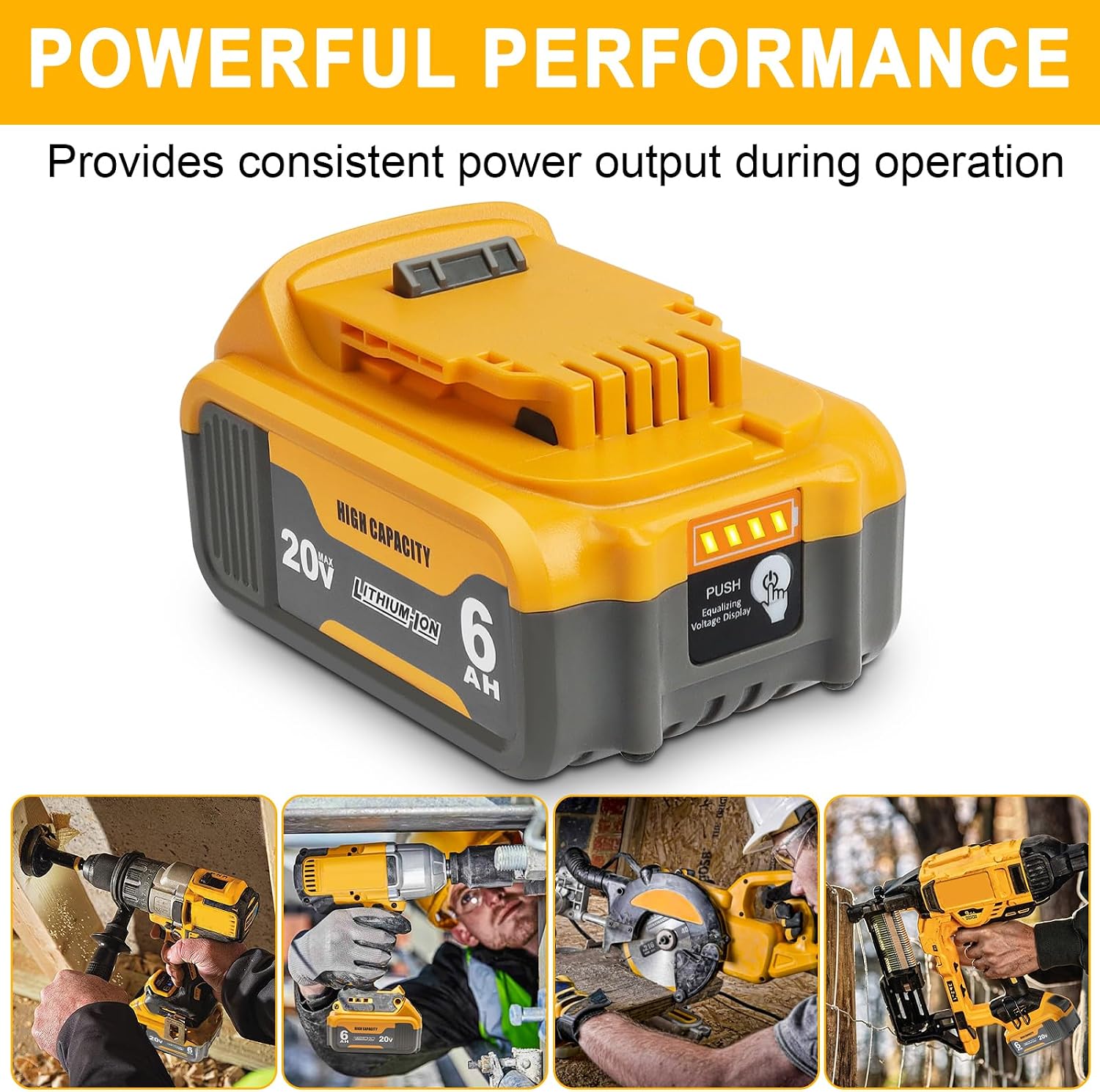Thumbnail 6 de waitley WTL200 20V 6.0Ah Replacement Battery for DeWalt Tools