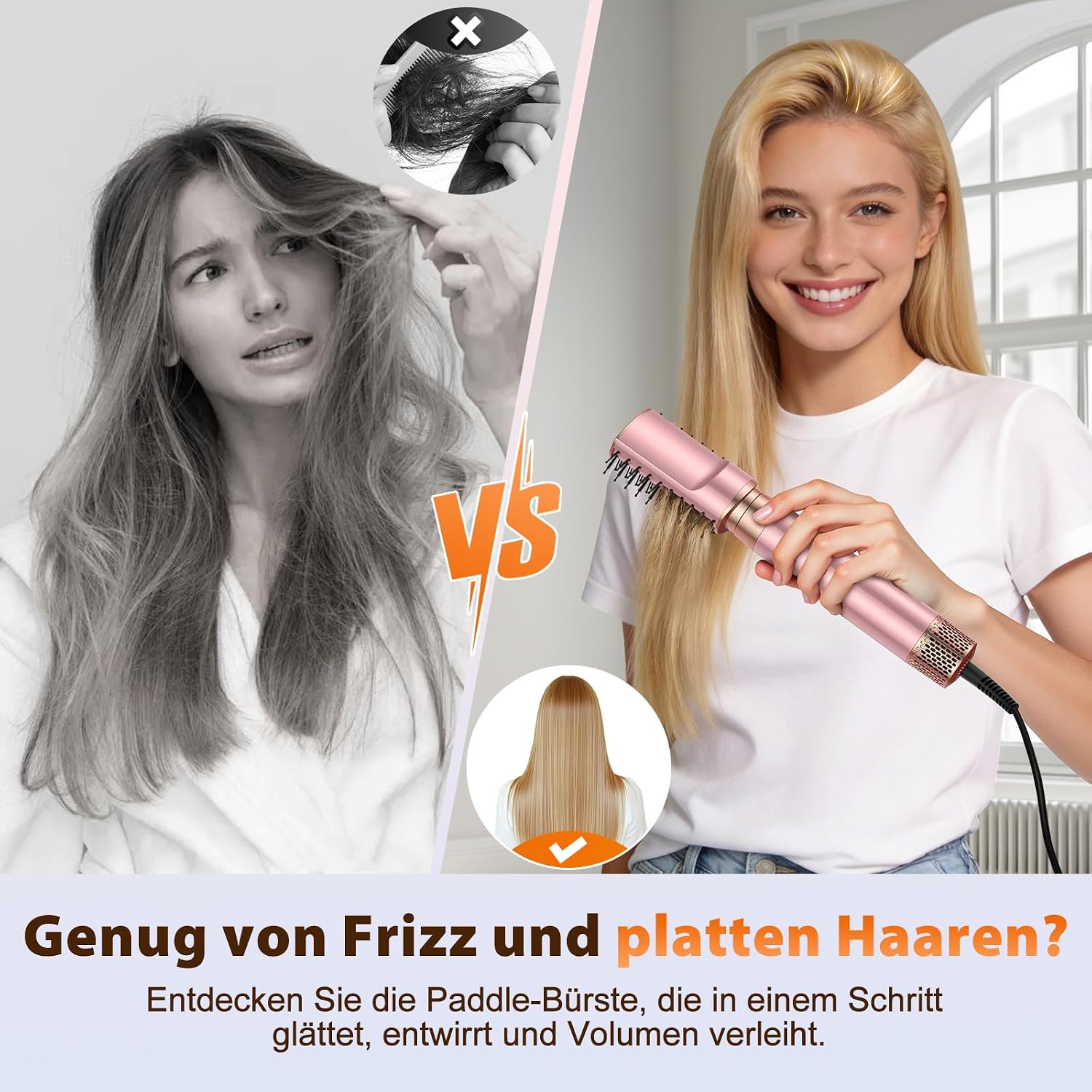 Thumbnail 6 de 5-in-1-Föhnbürsten-Set: Upgrade-Haartrockner, Föhnbürste, Lockenstab Automatisch und Paddelbürste – kompakt, vielseitig und für die Familie