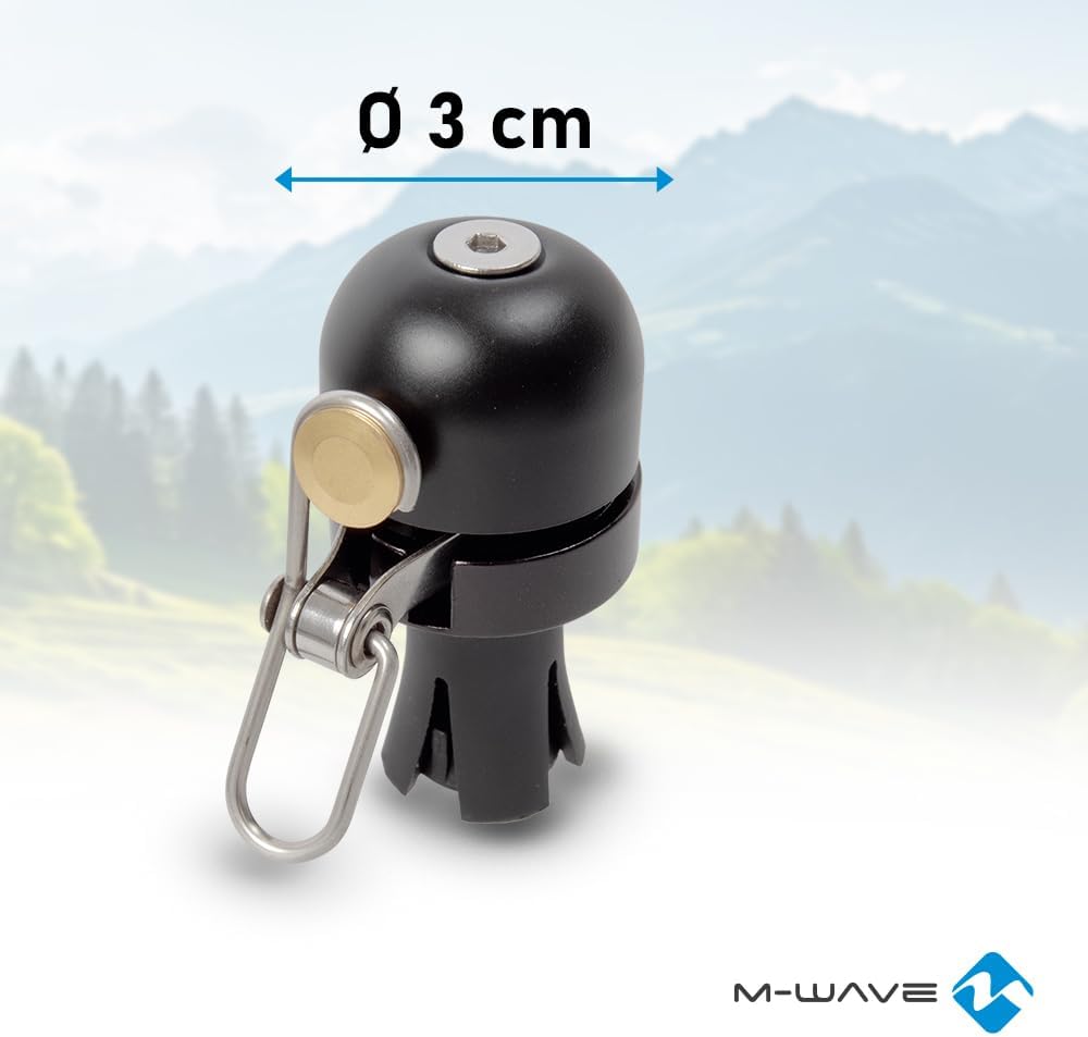 Detalle 2 de M-Wave Bella DBX campanello 2 in 1 per bici da corsa con manubrio curvo (drop 22,2 mm), nero
