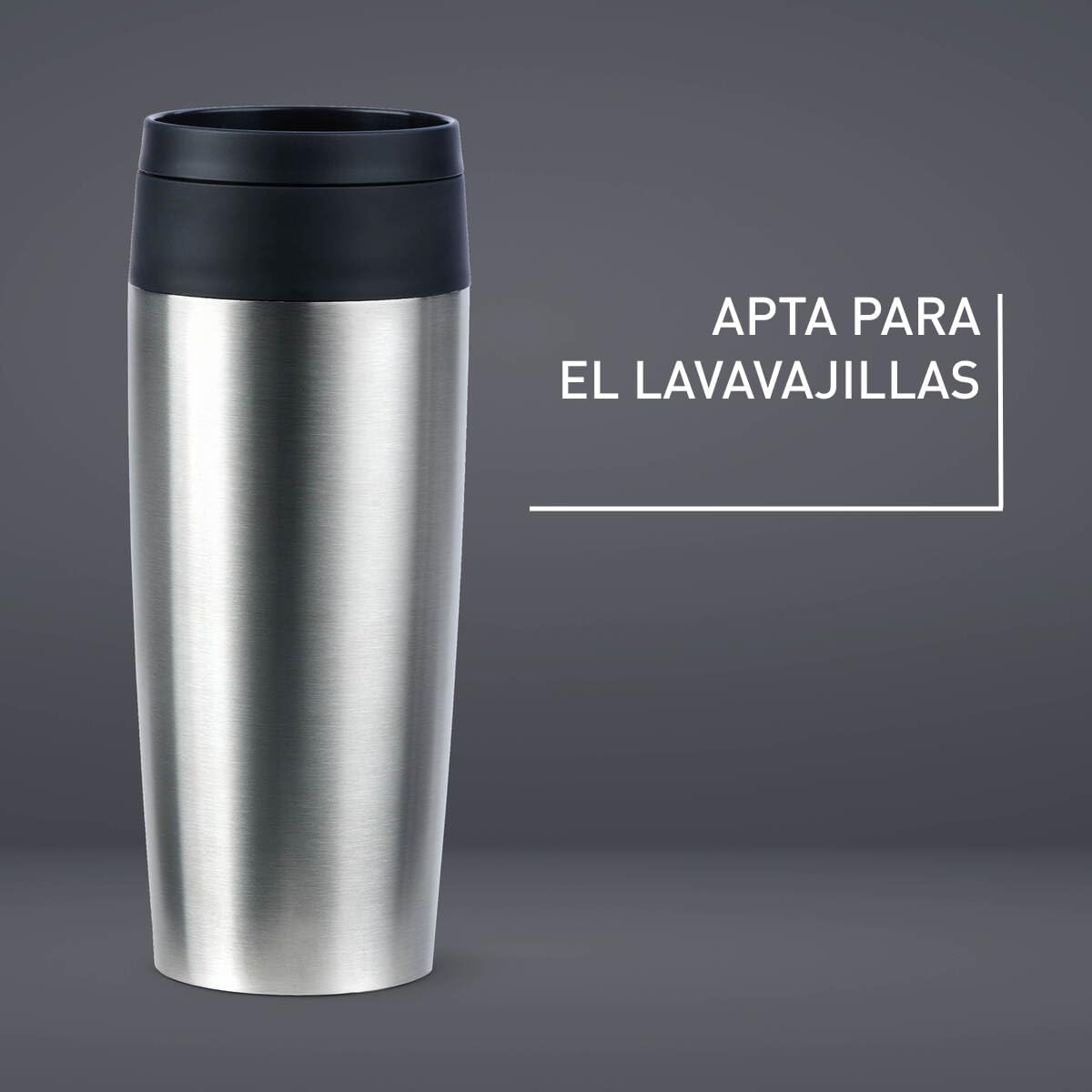Detalle 2 de Taza de Viaje TEFAL Classic 0,36L ☕️ Acero Inoxidable Hermética