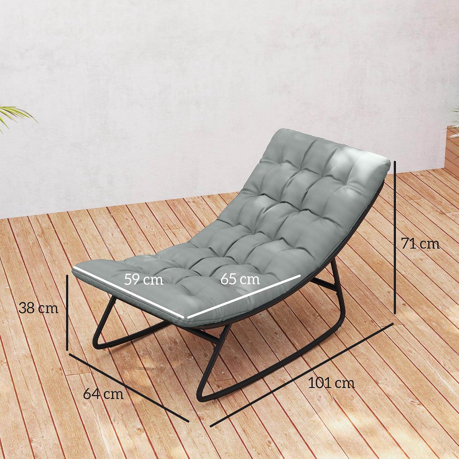 Detalle de Outsunny 84G-540V01GY schommelstoelen voor buiten, set van 2 met mesh