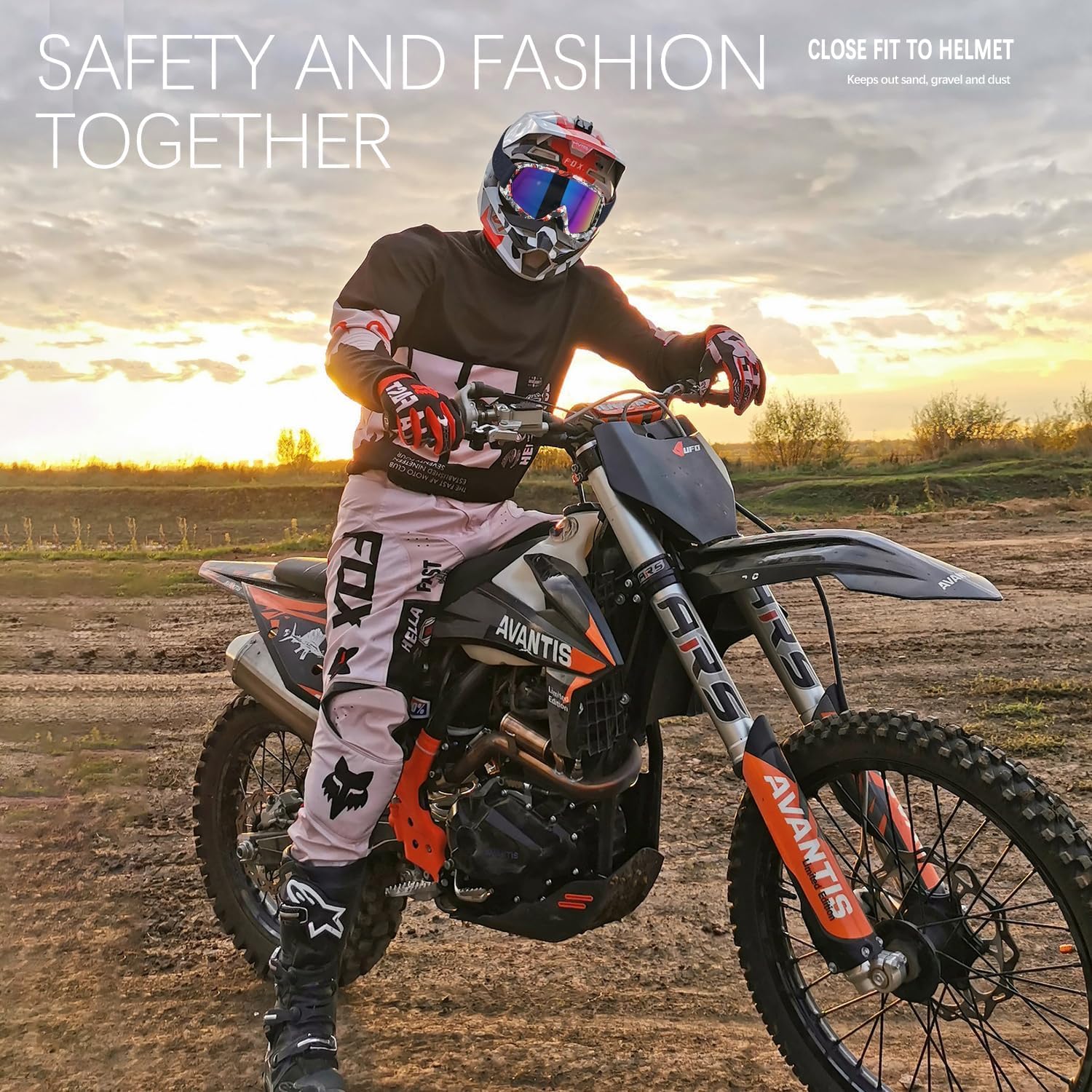 Thumbnail 6 de FMY motocross & dirt bike goggles with UV400 anti-scratch PC lens and anti-fog airflow