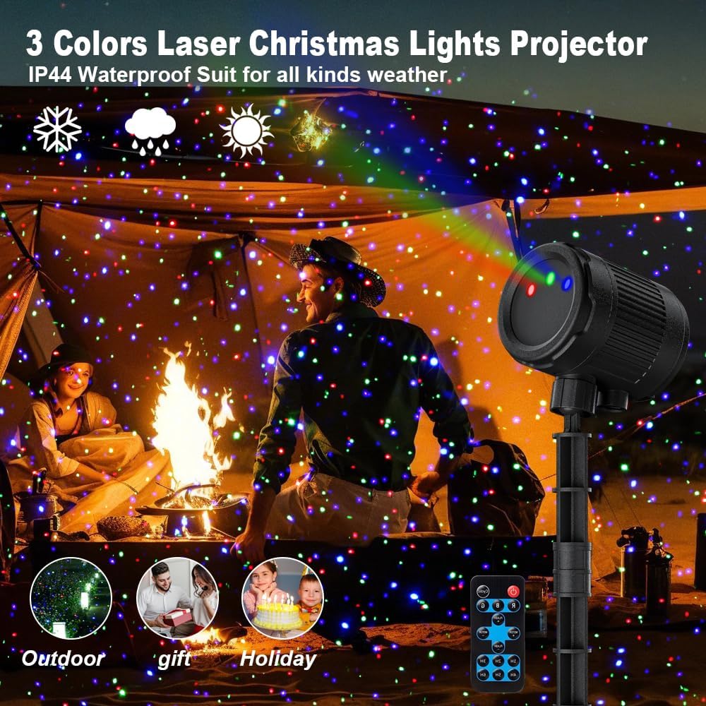 Detalle 2 de VanSmaGo SE369 Outdoor Laser Projector, RGB Firefly Effects, Remote, IP65