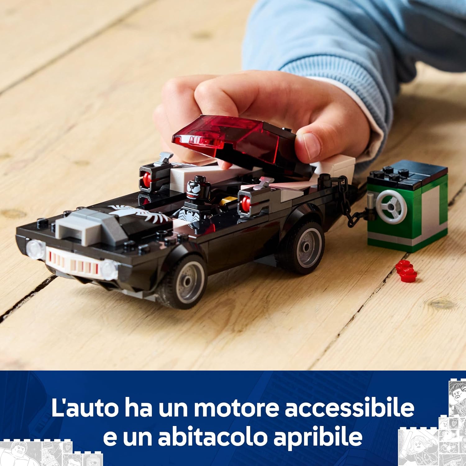 Detalle de LEGO Marvel Spider-Man 76309, muscle car
