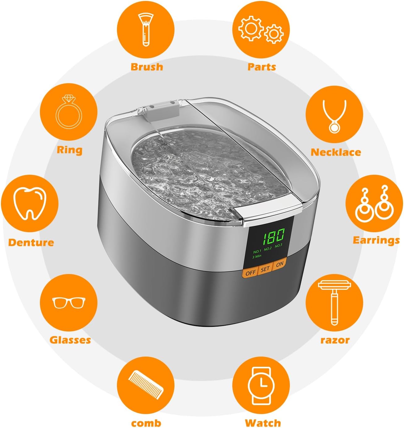 Thumbnail 2 de KECOOLKE Ultrasonic Jewellery Cleaner 750ml: Practical, Durable, Home Friendly