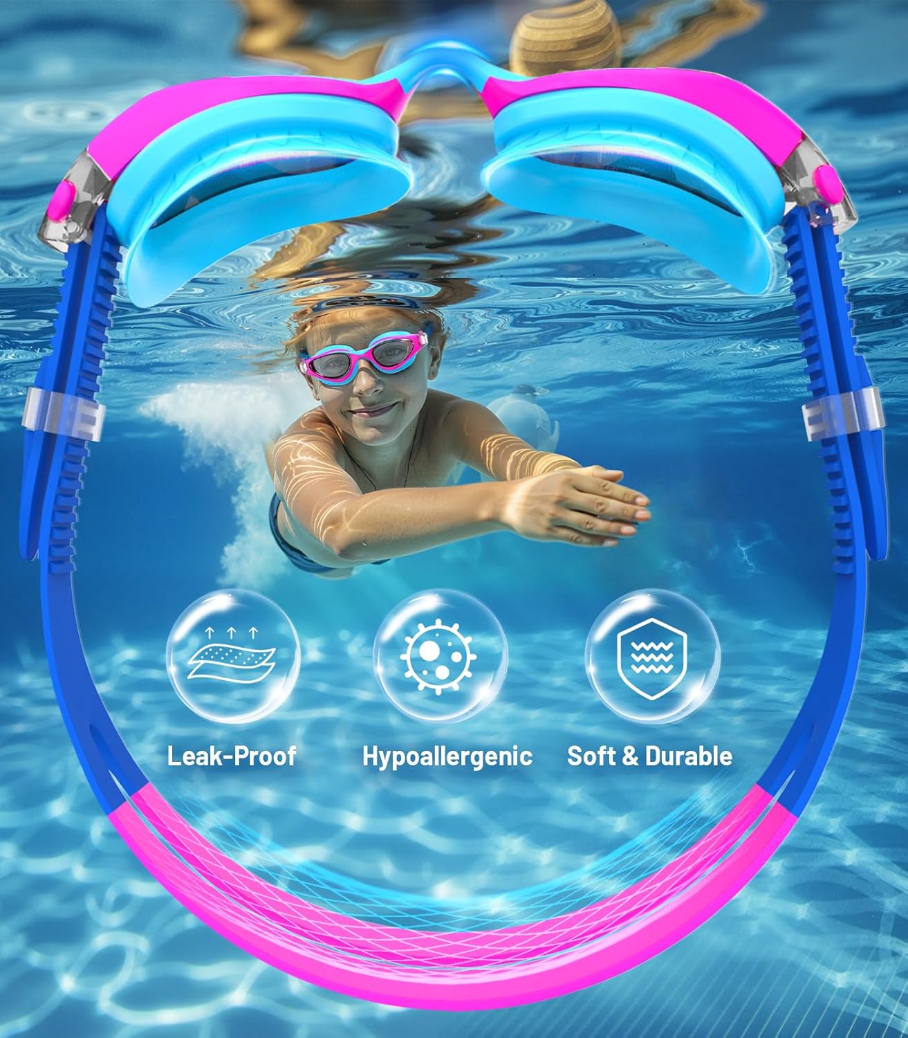 Thumbnail 3 de HIGAHY Kinder-Schwimmbrille mit UV-Schutz und Anti-Fog – für Jungen und Mädchen 6–14 Jahre
