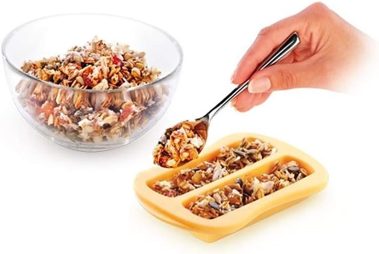 Detalle 2 de TescomaStampi per Barrette Snack in Silicone 643189 – 3 pezzi, 10 × 14 × 2,5 cm, giallo