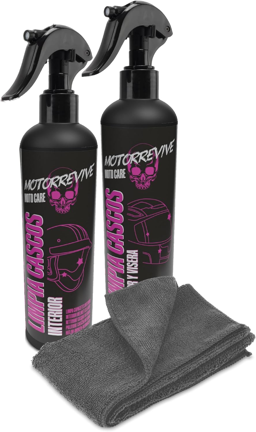 Detalle 2 de Motorrevive Pack Limpieza de Cascos 200+200 ml 🧽