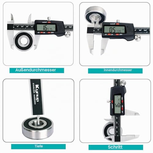 Thumbnail 2 de Kynup Messschieber Digital 150 mm – LCD-Digitalschieber mit 0–150 mm, Edelstahl, automatischer Abschaltung