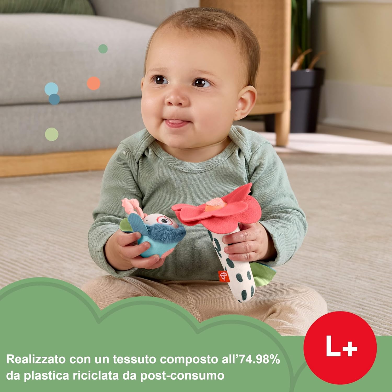 Detalle de Fisher-Price Amici del Pianeta - Apetta Sonaglino (set da 2 peluche) HYR56