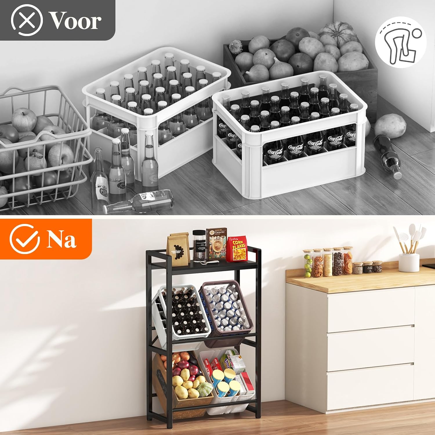 Thumbnail 6 de Lifewit 24187 drankenrek, 32 x 70 x 117,3 cm, zwart met bovenplank