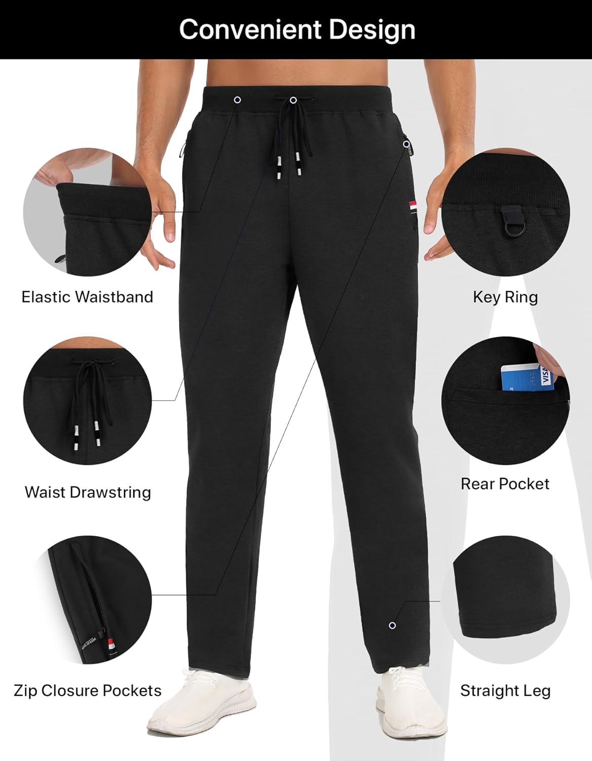 Detalle de YUTYTH tracksuit bottoms with zip pocket