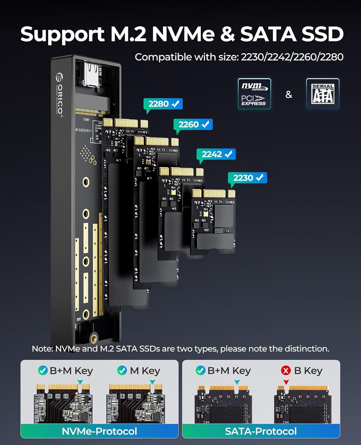 Thumbnail 2 de ORICO M2PVM custodia SSD NVMe USB 10Gbps