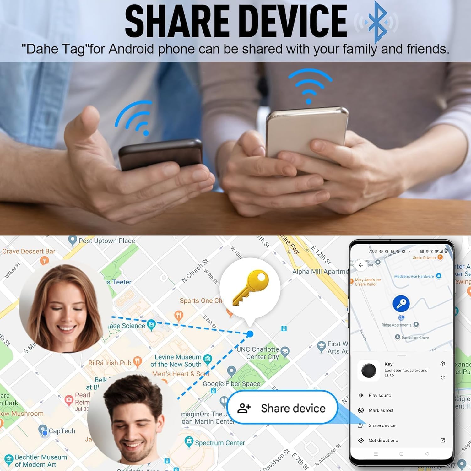 Thumbnail 6 de Air Tracker Android – 4 Smart Tag Bluetooth per chiavi, portafoglio e bagagli, con Google Find Hub