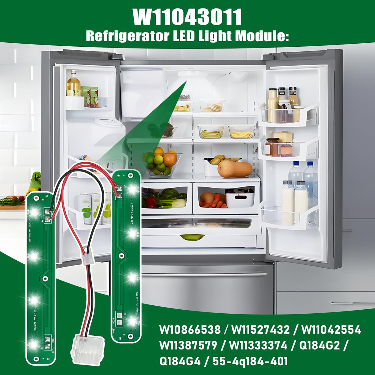 Thumbnail 1 de CCTP W11043011 Refrigerator LED Light Board, 2W 6000K PCB Replacement