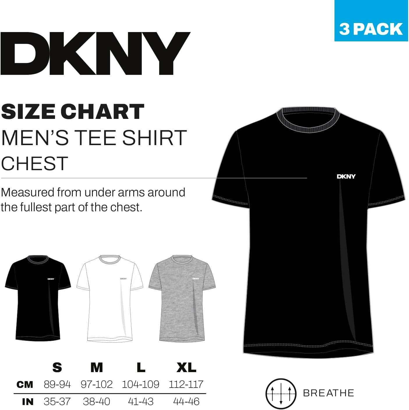 Thumbnail 6 de DKNY Hombres Camiseta cuello redondo pack 3