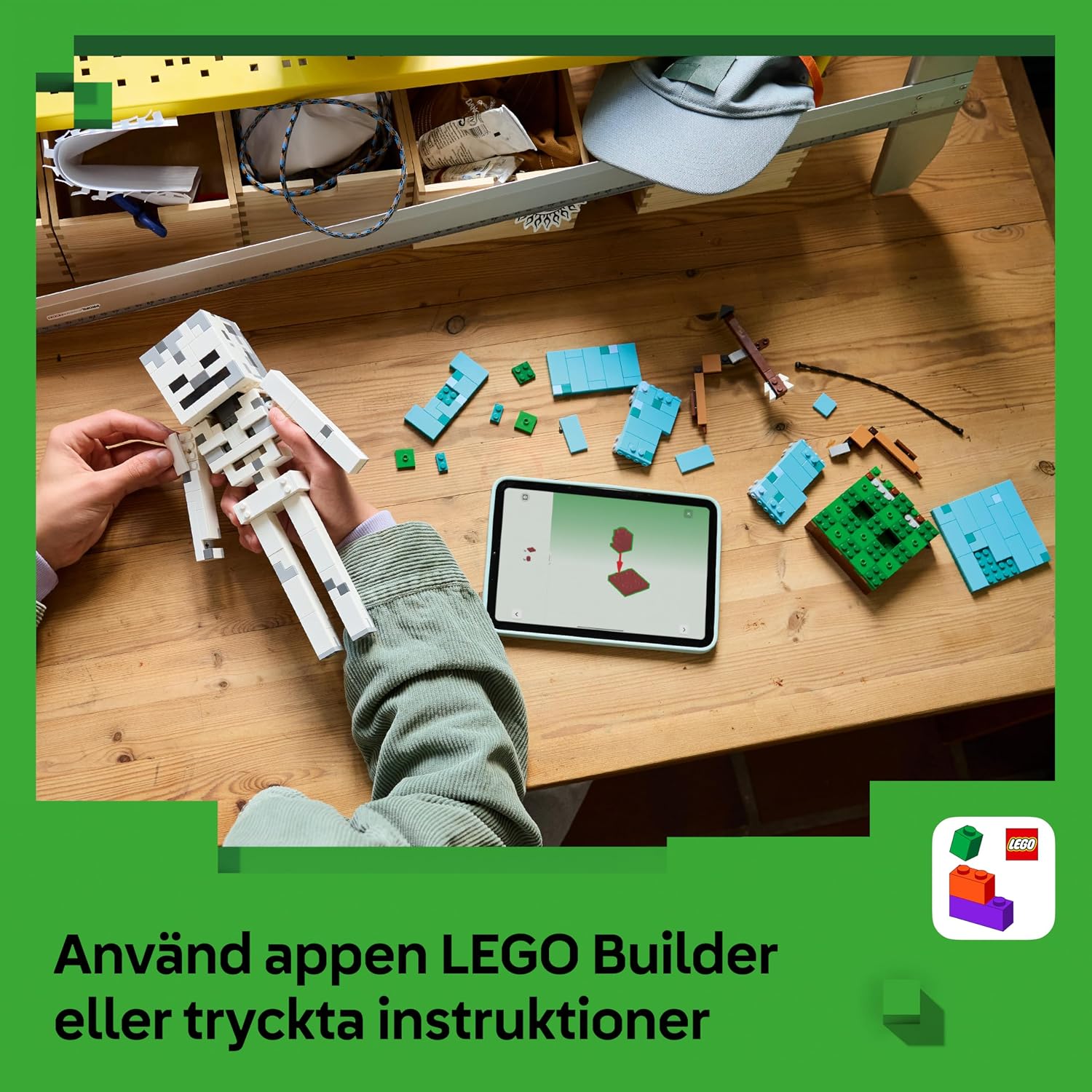 Thumbnail 5 de LEGO Minecraft Skelettet 21594 – byggset med rörliga leder och diamanthjälm