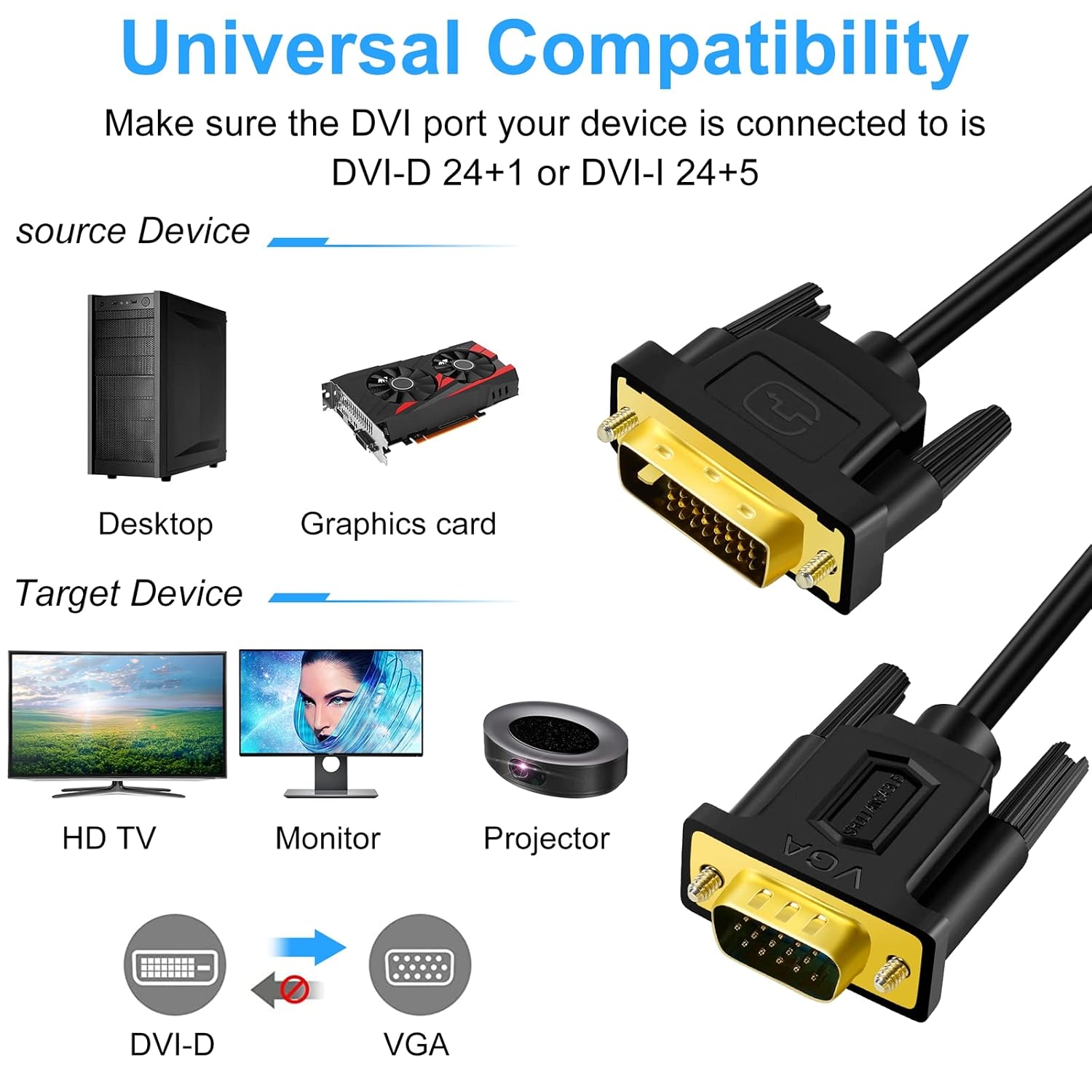 Detalle de DVI-auf-VGA Adapterkabel 1,8 m