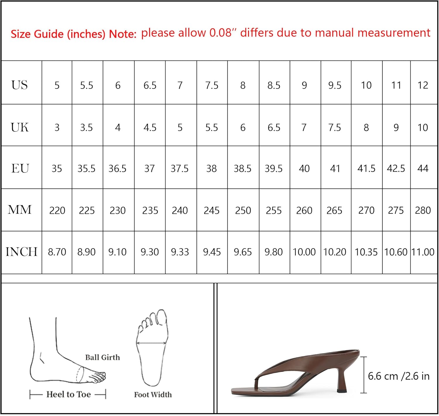 Thumbnail 6 de VIUGJNEX Women’s Kitten Heels Sandals: Open-Toe, Slip-On, 6.6 cm Block Heel