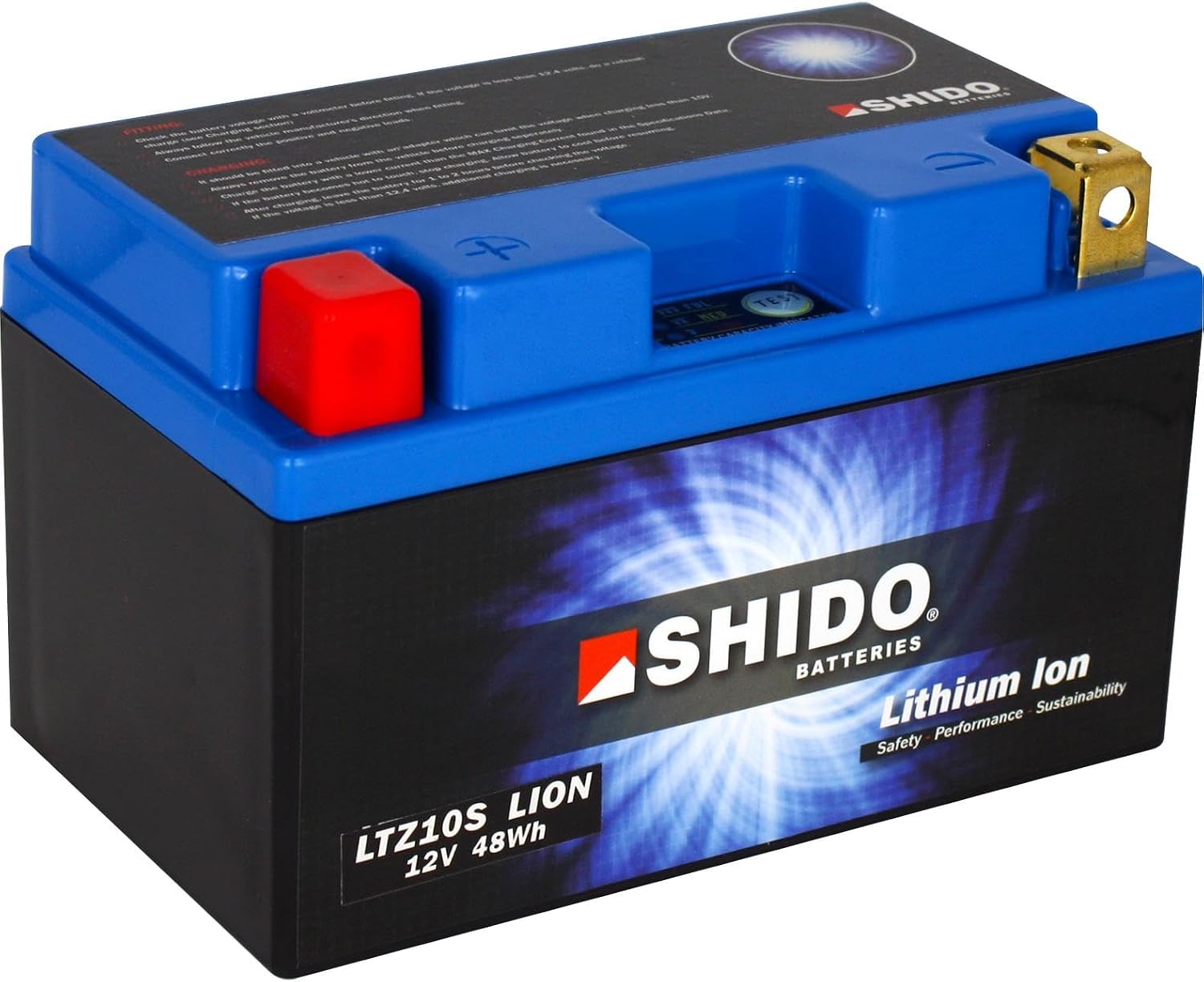 Detalle de SHIDO LTZ10S LION -S- akumulator litowo-jonowy 12 V, niebieski