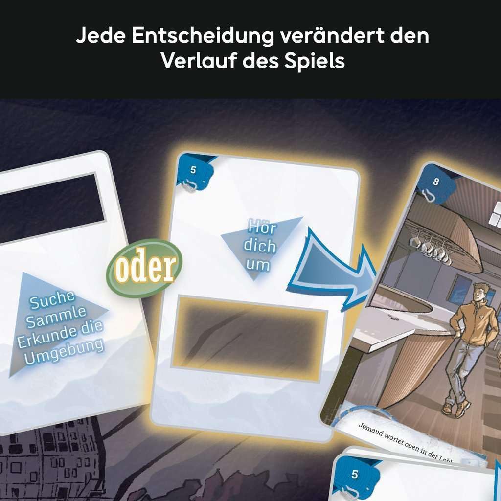 Detalle 2 de Ravensburger 24849 Back Tales – Verschollen unter dem Eis: Kooperatives Mystery-Abenteuer für 1–6 Spieler ab 10 Jahren