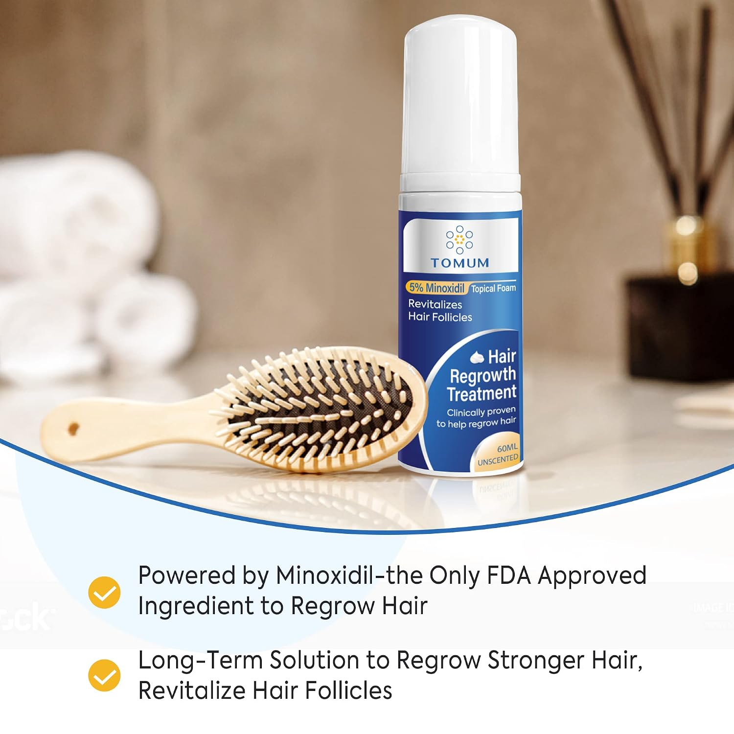 Detalle 2 de 5% Minoxidil Foam for Men and Women: Fast-Absorbing Hair Regrowth for Thinning Hair