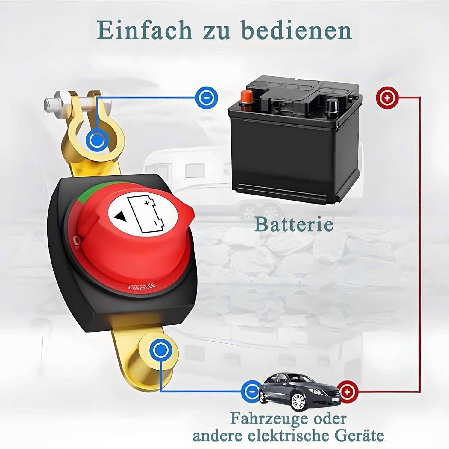 Thumbnail 2 de Batterie-Trennschalter 12V–48V mit erhöhten Batteriepole für Auto, Motorrad, Marine, Boat, Caravan & Yacht (A)