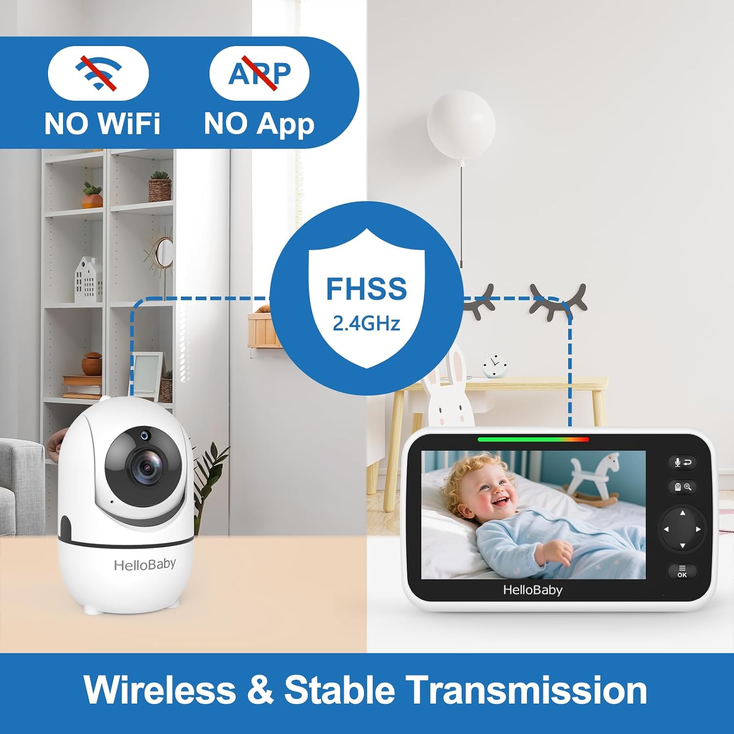Thumbnail 2 de HelloBaby HB6550 Baby Monitor 5-inch