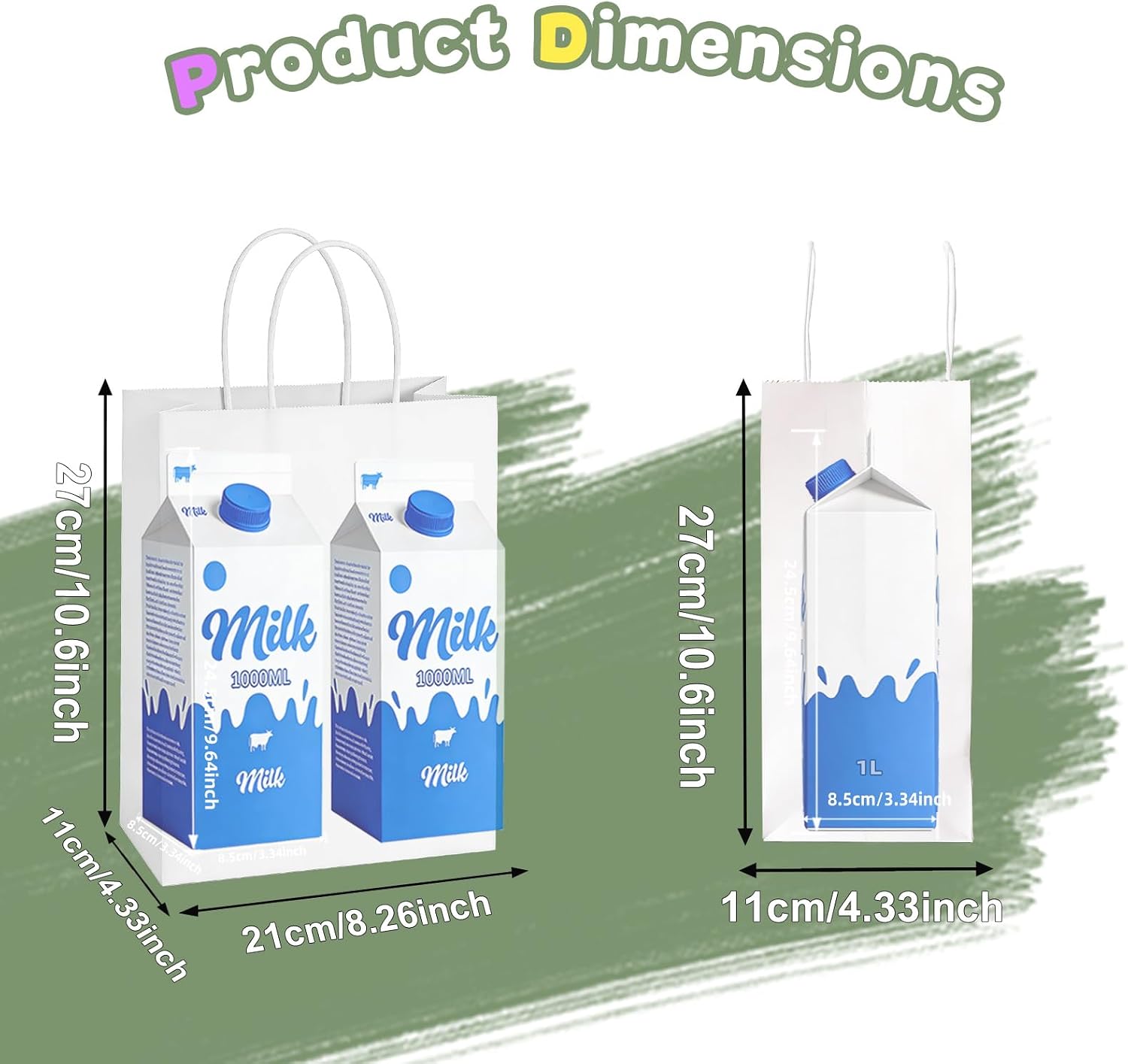 Thumbnail 6 de Weifeng 20 Bolsas de Papel Kraft medianas con Asas 21x11x27 cm – Pack de regalo