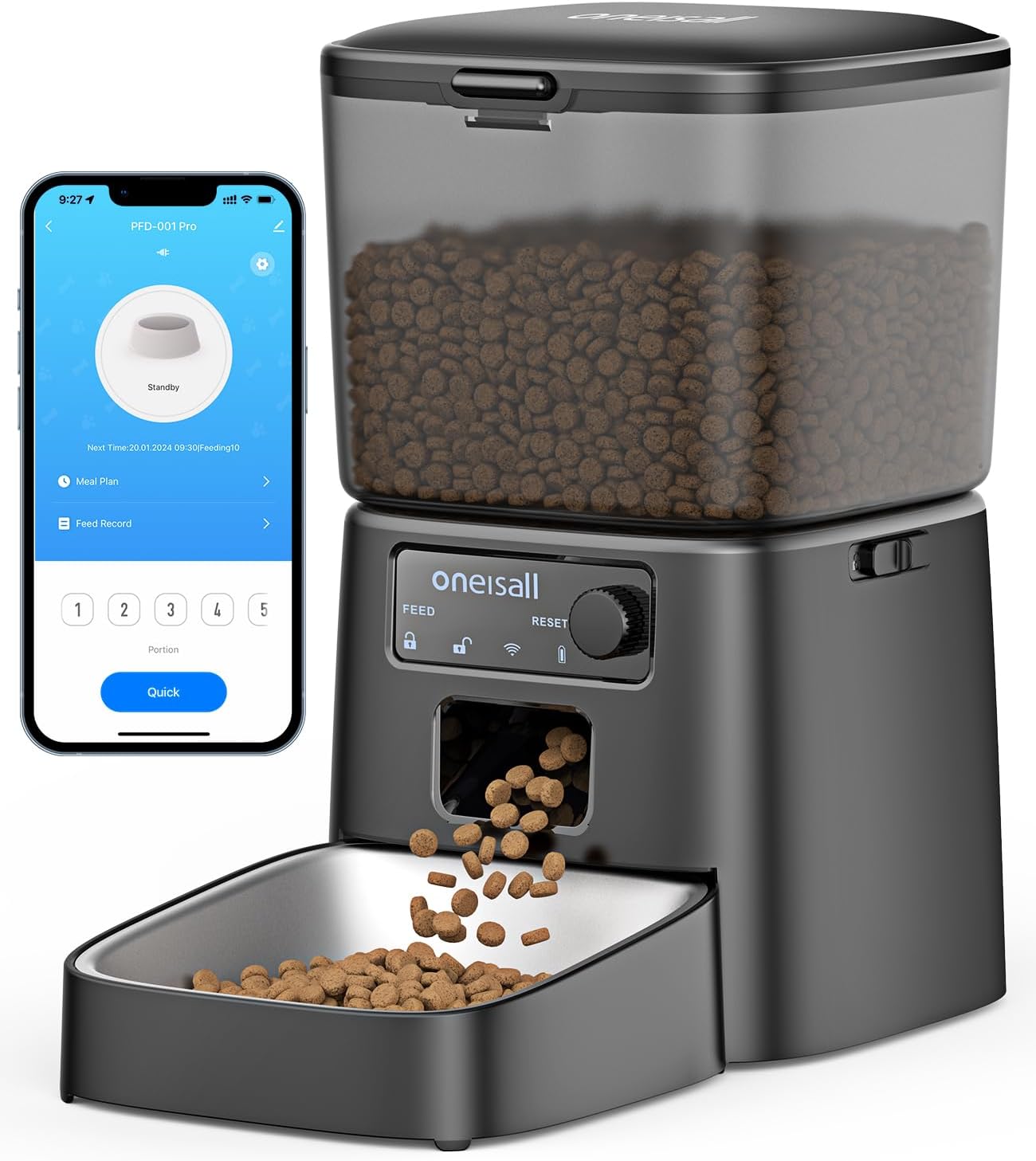Detalle de oneisall Automatic Cat Feeder WiFi 3.5L