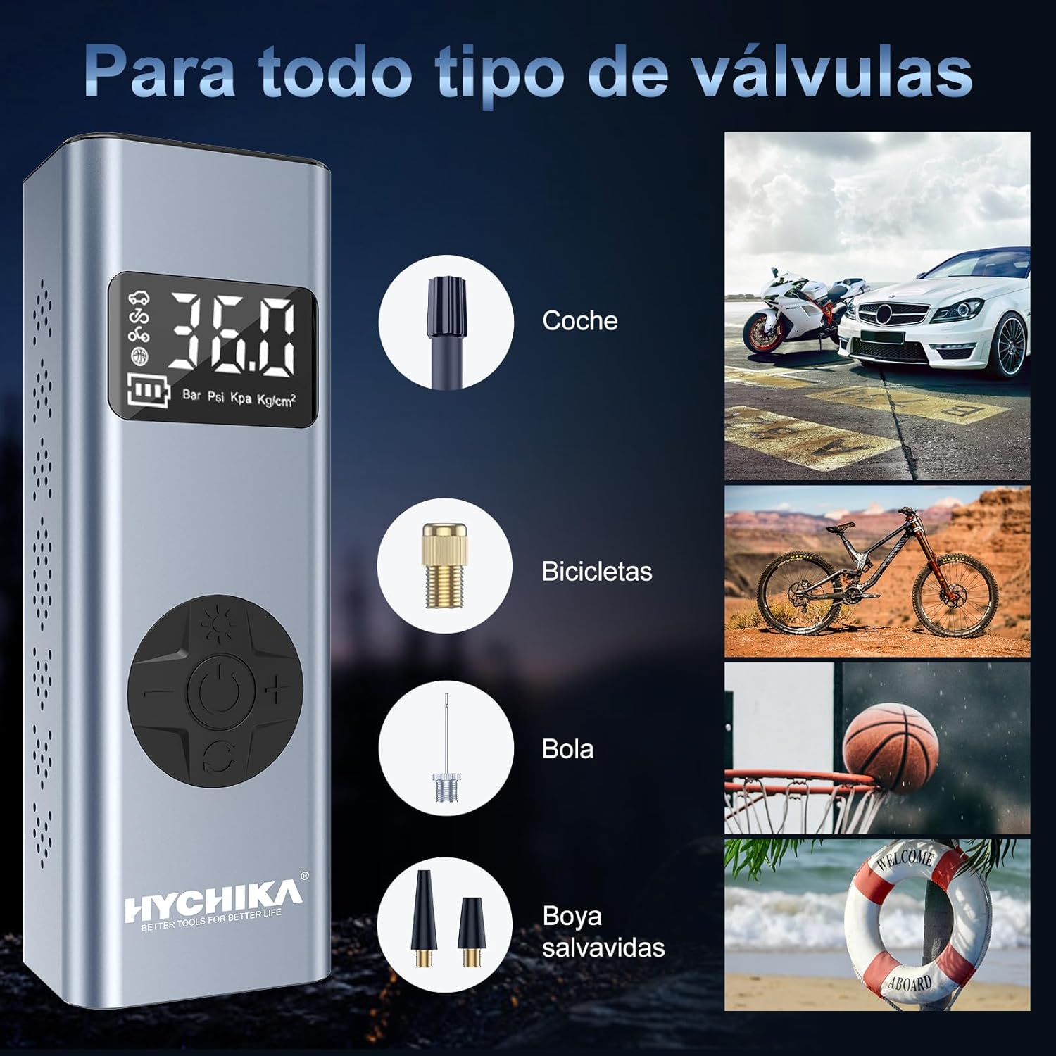 Detalle 2 de HYCHIKA Compresor 150PSI portátil