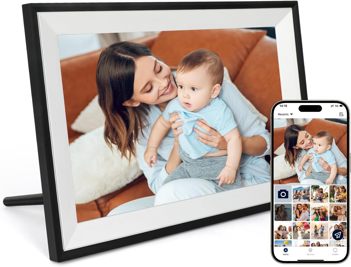 AEEZO Digital Photo Frame WLAN 10.1" (1280x800 IPS) with WiFi, Auto-Rotation and 32GB Storage