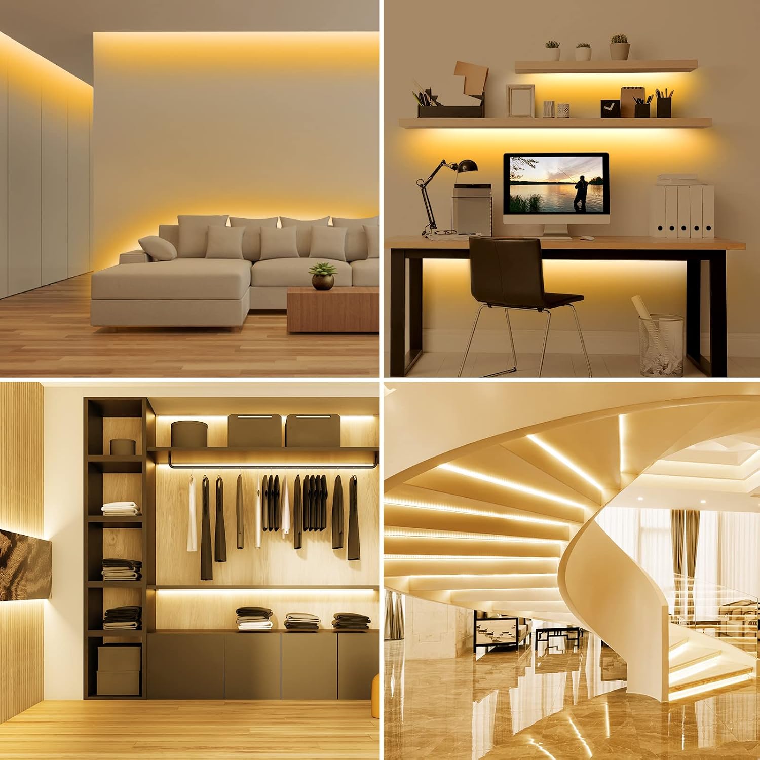 Detalle de Lepro Warm White LED Strip Light 5M 300 LEDs 3000K 🌟