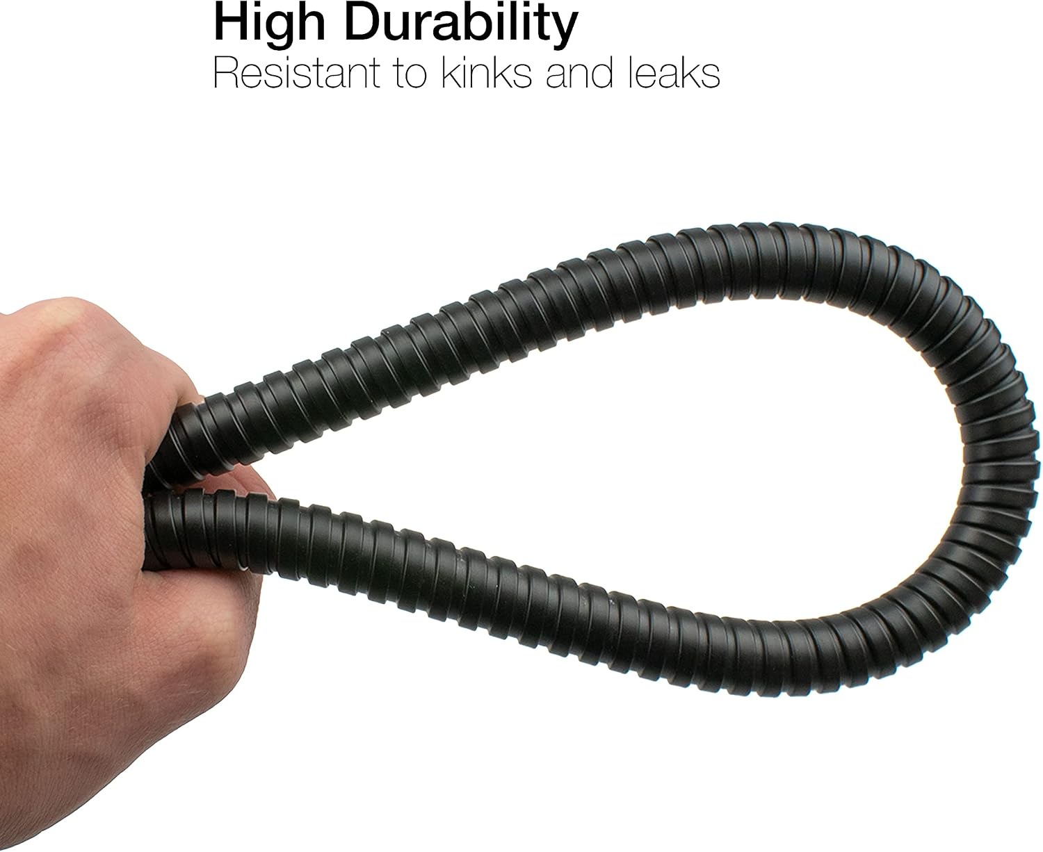 Thumbnail 4 de Xcel Home 1.5m Black Leakproof Flexible Stainless Steel Anti-Kink Shower Hose
