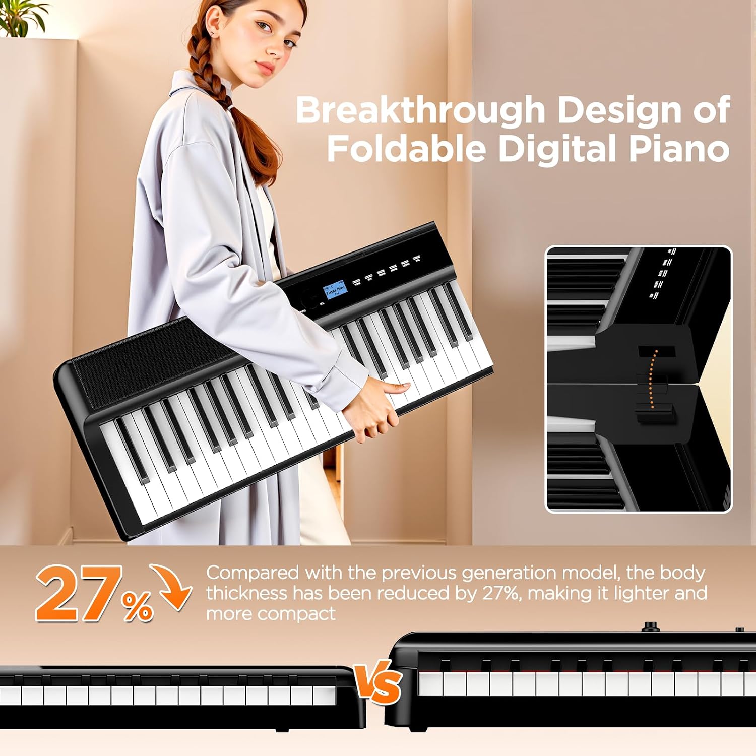 Detalle de TERENCE V50 Upgrade 88-Key Weighted Digital Piano with 30W Speaker