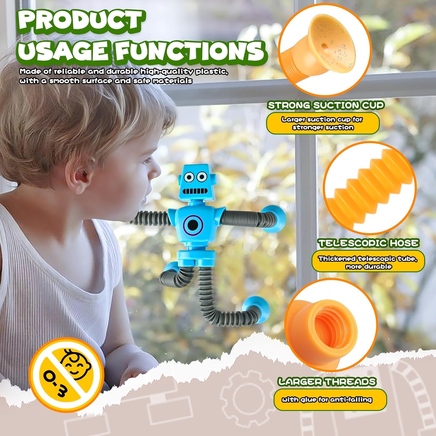 Detalle 2 de Telescope Suction Robot Toy 4pcs