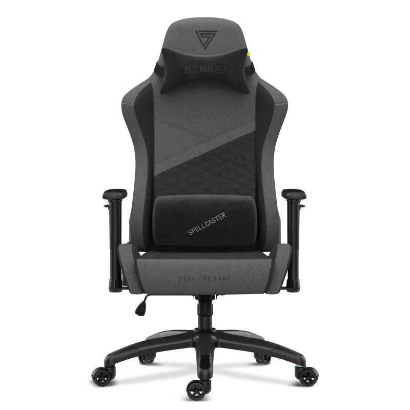 Detalle de SENSE7 Spellcaster Senshi Edition XL: Silla Gaming de Tela Ergonómica con Soporte Lumbar (Gris)
