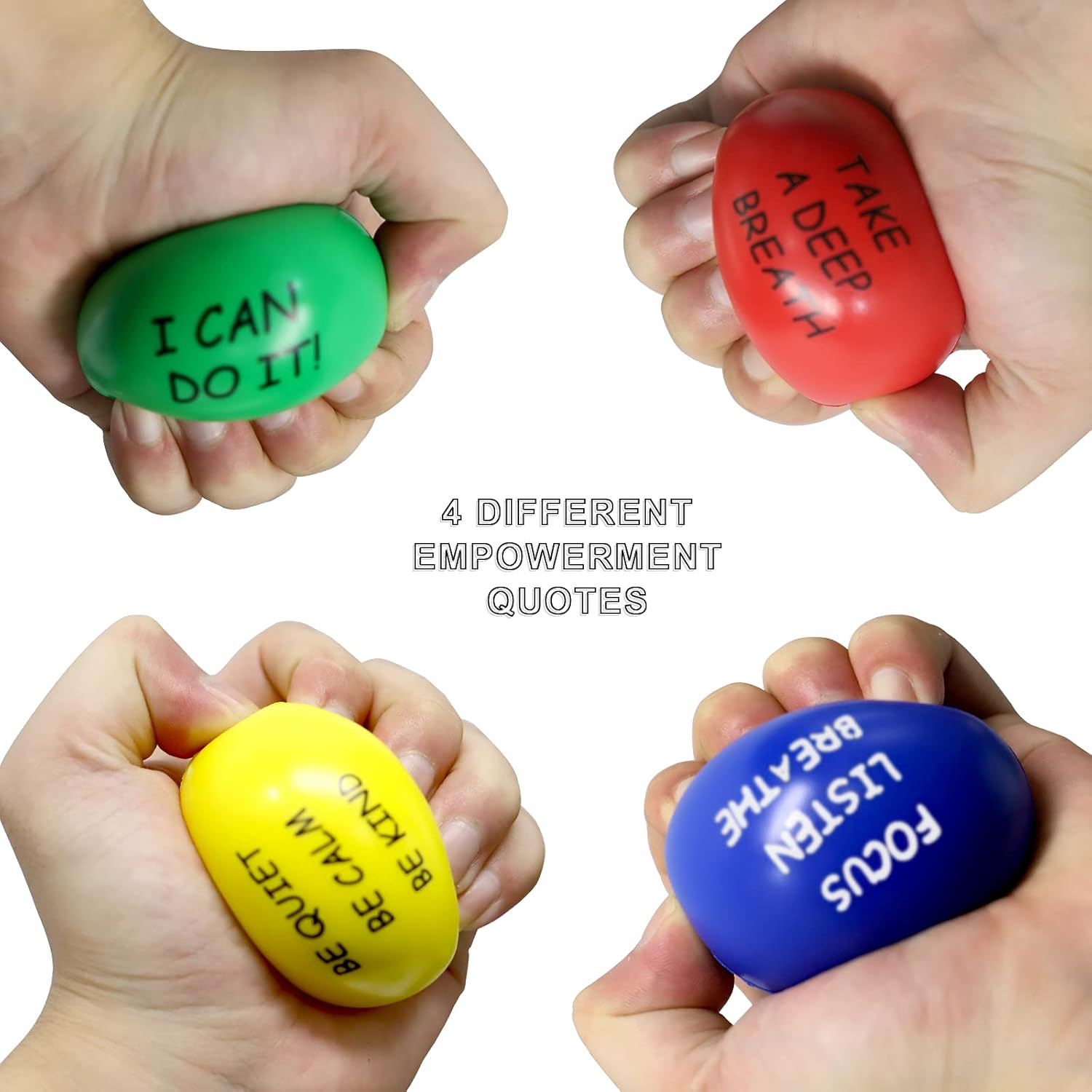 Detalle 2 de ALMAH Stress Balls 4 Pack – Squeeze Balls for Adults and Kids, Therapy and Anxiety Relief
