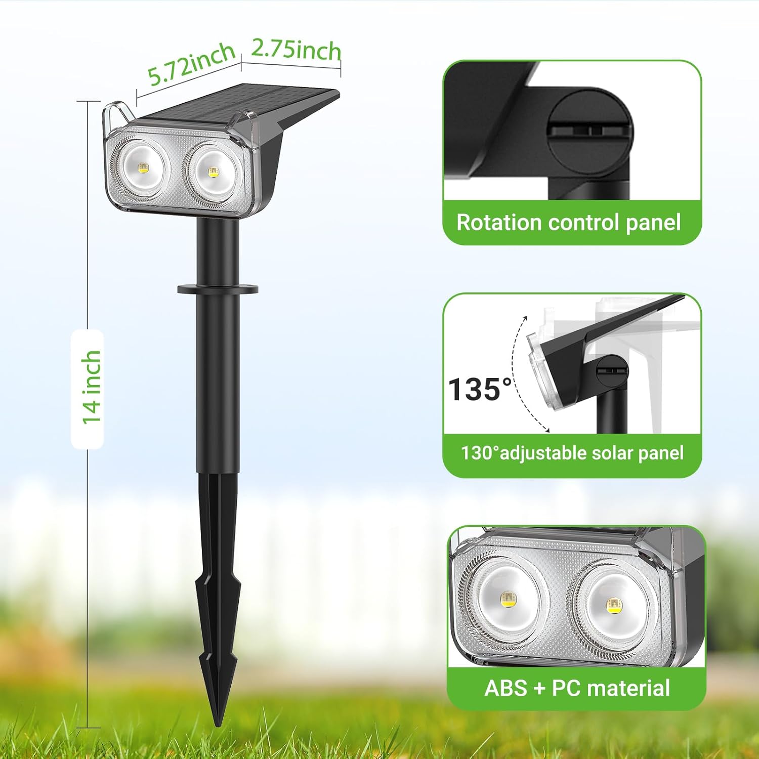 Thumbnail 4 de GEARLITE 4er-Set bunte Solarlampen für außen mit RGB & 8 Modi, 800 lm, IP65