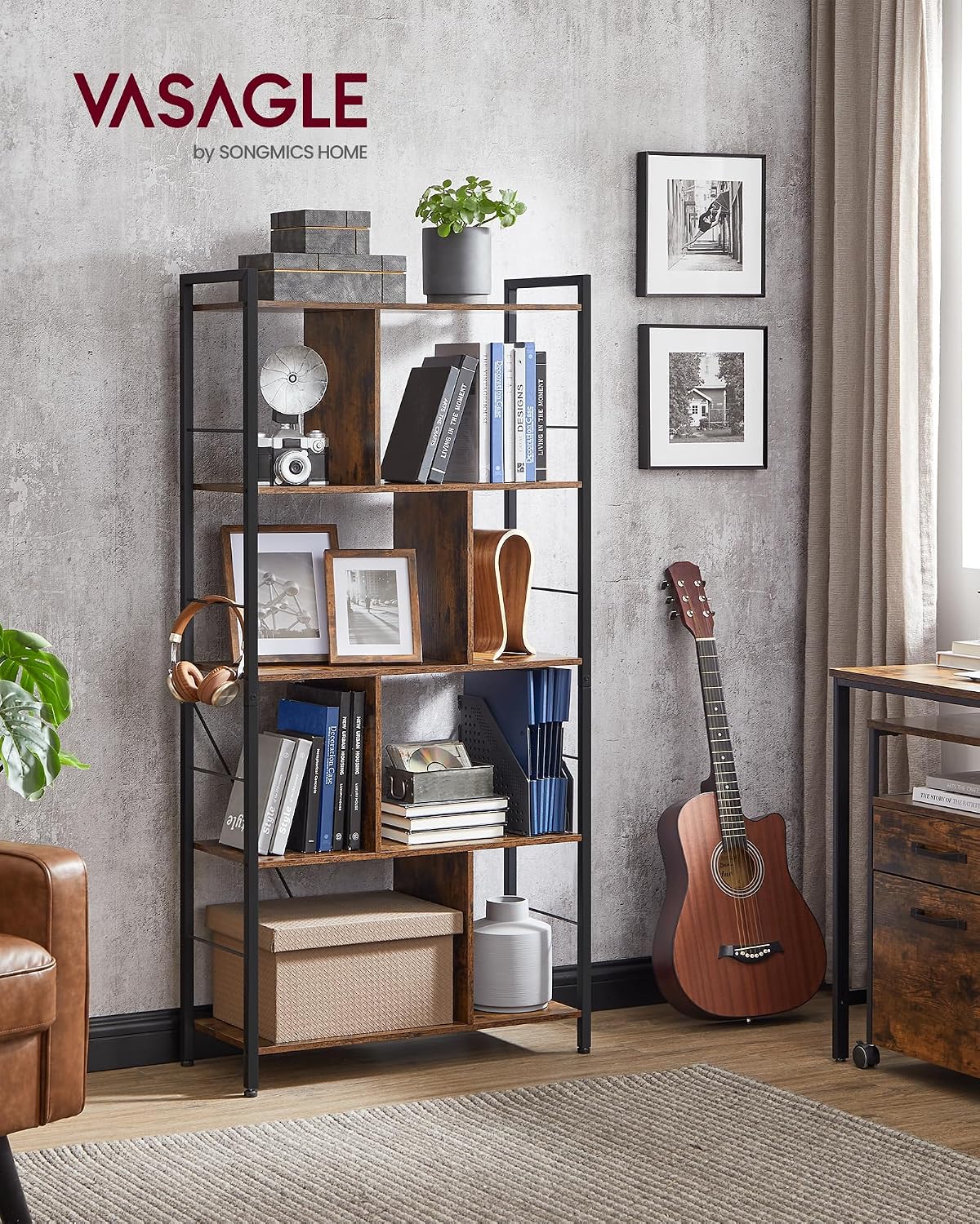 Thumbnail 1 de VASAGLE LBC121B01 bookcase storage 5 tiers