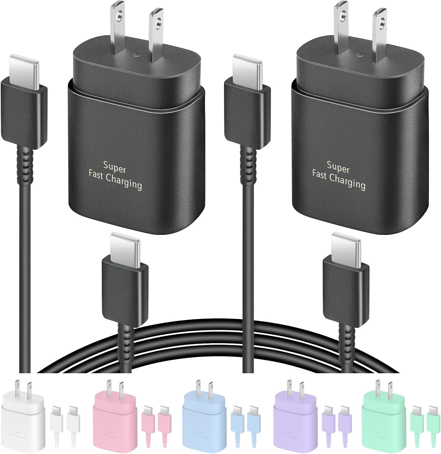 Detalle de AISNI EP-TA800 25W USB-C Charger Set with Two 6-Foot Cables