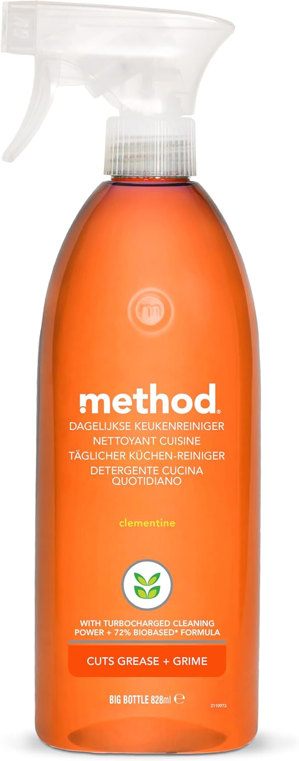 Method Küchenreiniger Spray – kraftvoller Allzweckreiniger für die Küche, Clementinenduft, 828 ml
