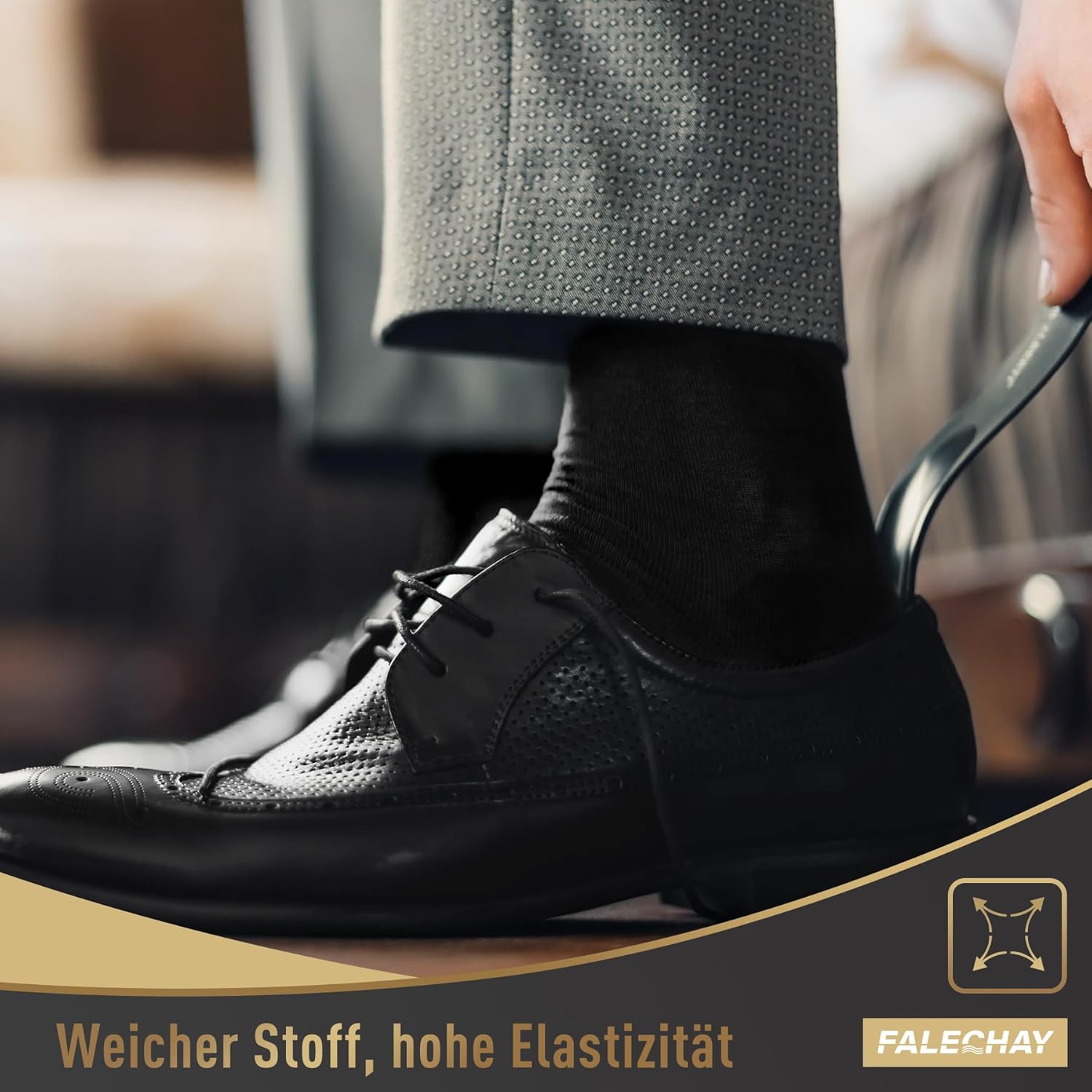 Thumbnail 6 de Falechay Herren Sportsocken (12 Paar) – klassische schwarze Socken aus atmungsaktiver Baumwolle
